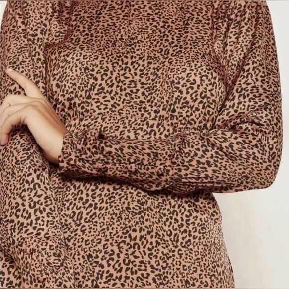 FREE PEOPLE WOMENS LOVELESS ANIMAL PRINT CHEETAH MIDI DRESS SIZE 10 - Picture 3 of 10